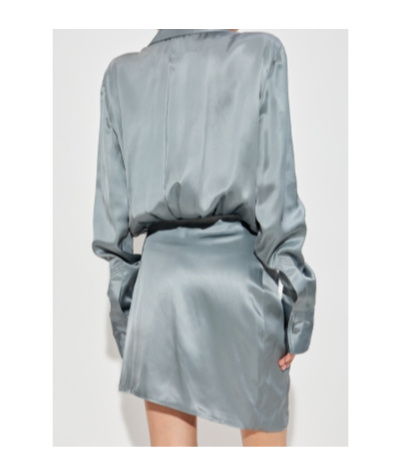 Attico Grey Mini Dress In Gray