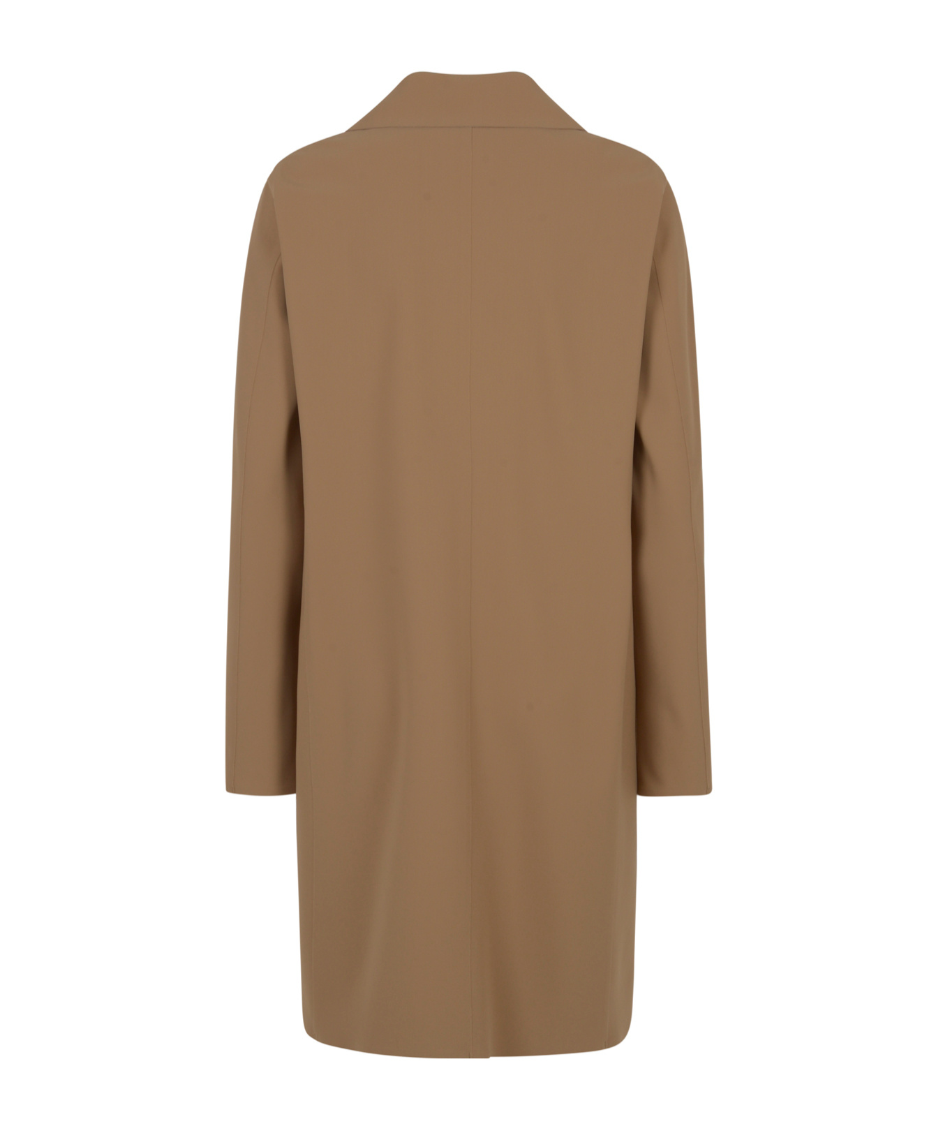 Herno Single-breasted Long-sleeved Coat In Brown
