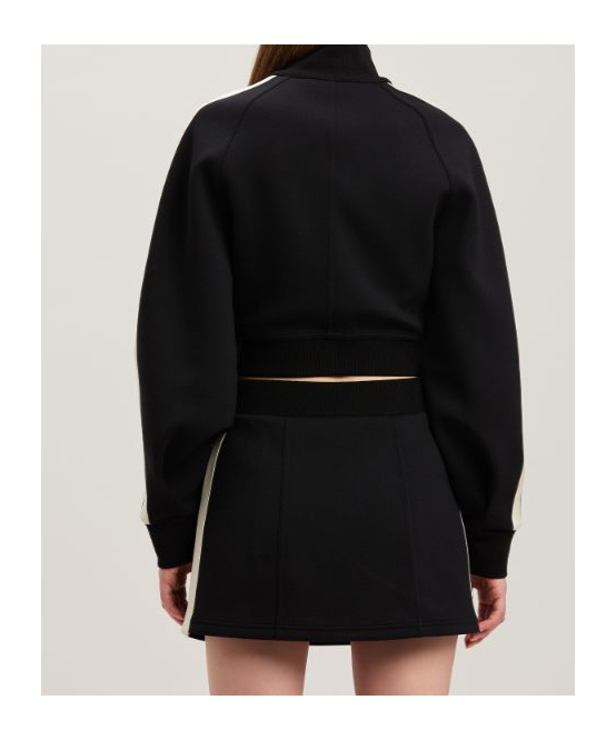 Palm Angels Zip-up Sculptural Track Jacket In Black