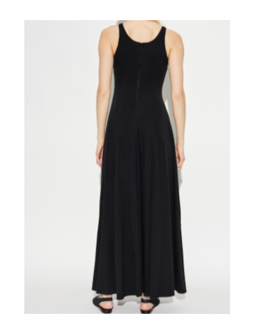 Emporio Armani Long Dress With Flared Hem And Scoop Back In Black