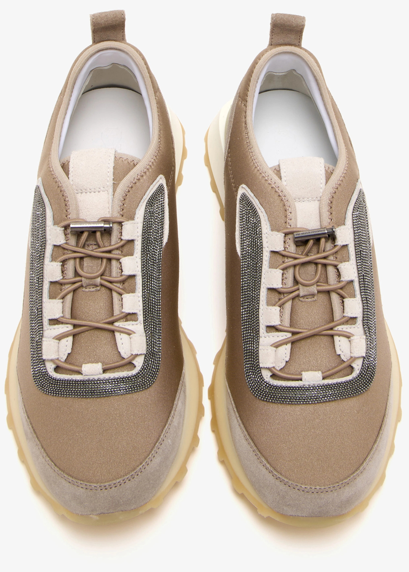 Brunello Cucinelli Chunky Sole Suede Finish Sneakers In Neutral