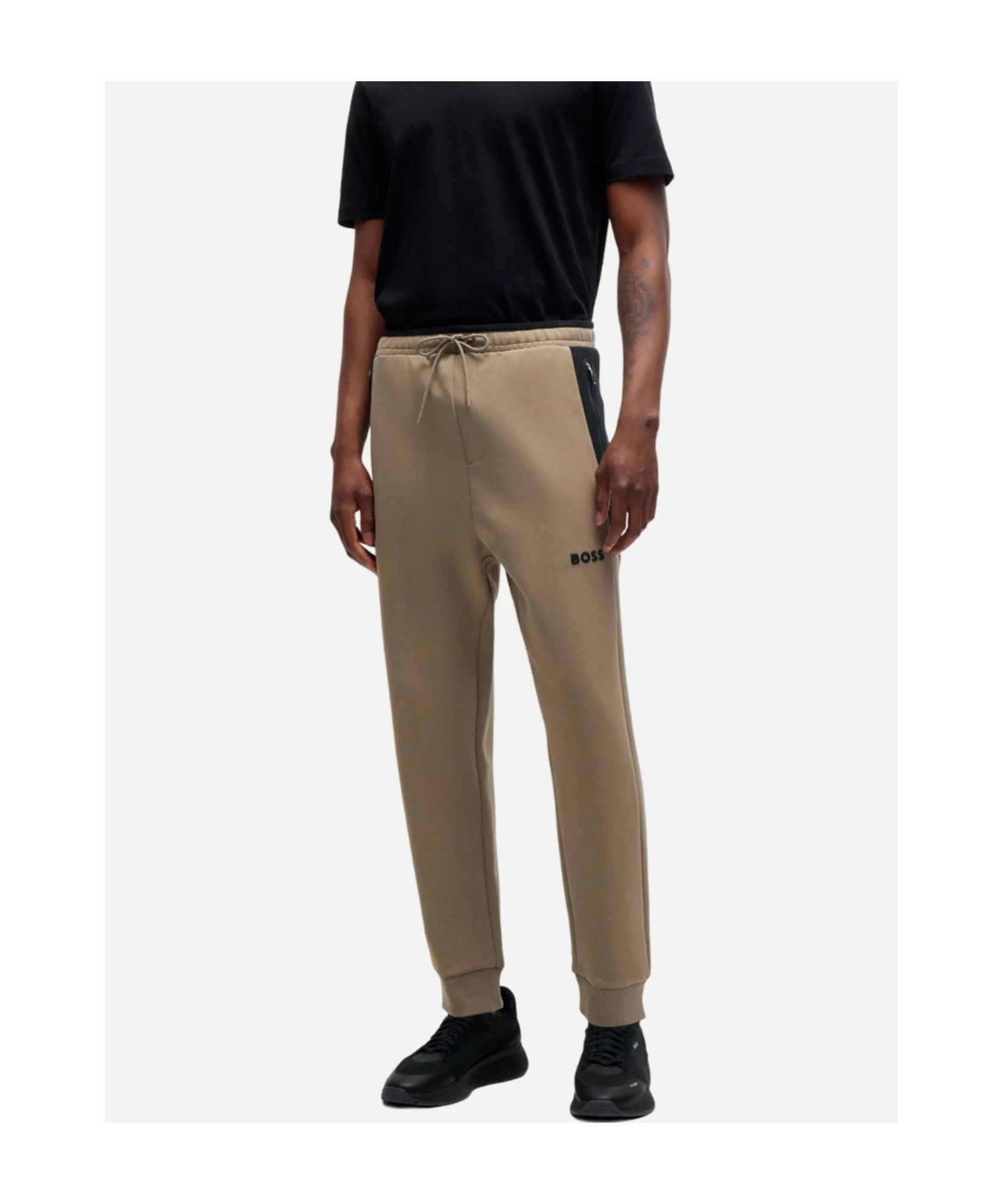 Hugo Boss Tracksuit Bottoms With 3d-molded Logo In Brown
