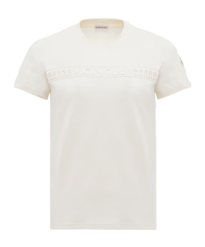 Moncler Embroidered Logo Cotton T-shirt In White