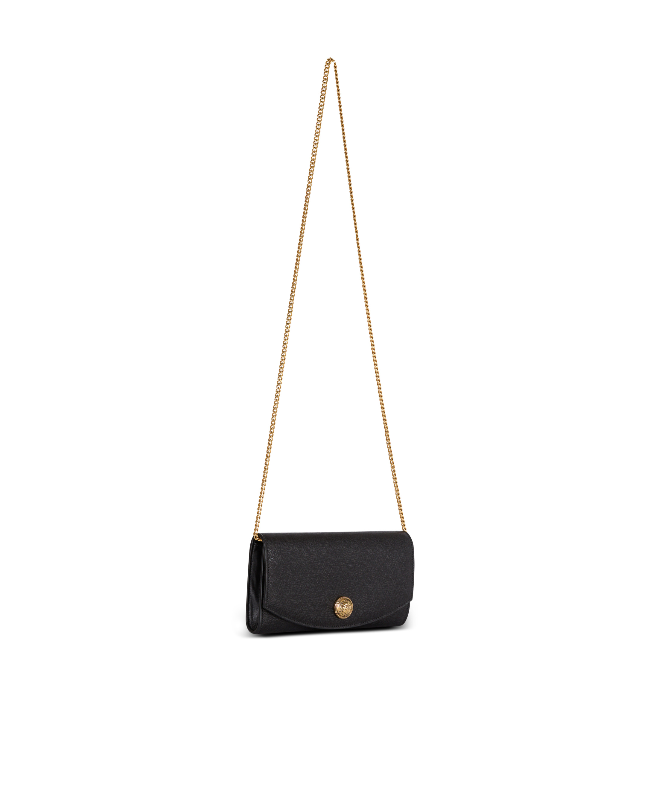 Balmain Button Detailed Wallet On Chain In Black