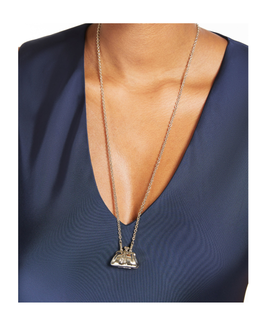 Weekend Max Mara Long Necklace With Pasticcino Bag Charm In Gold