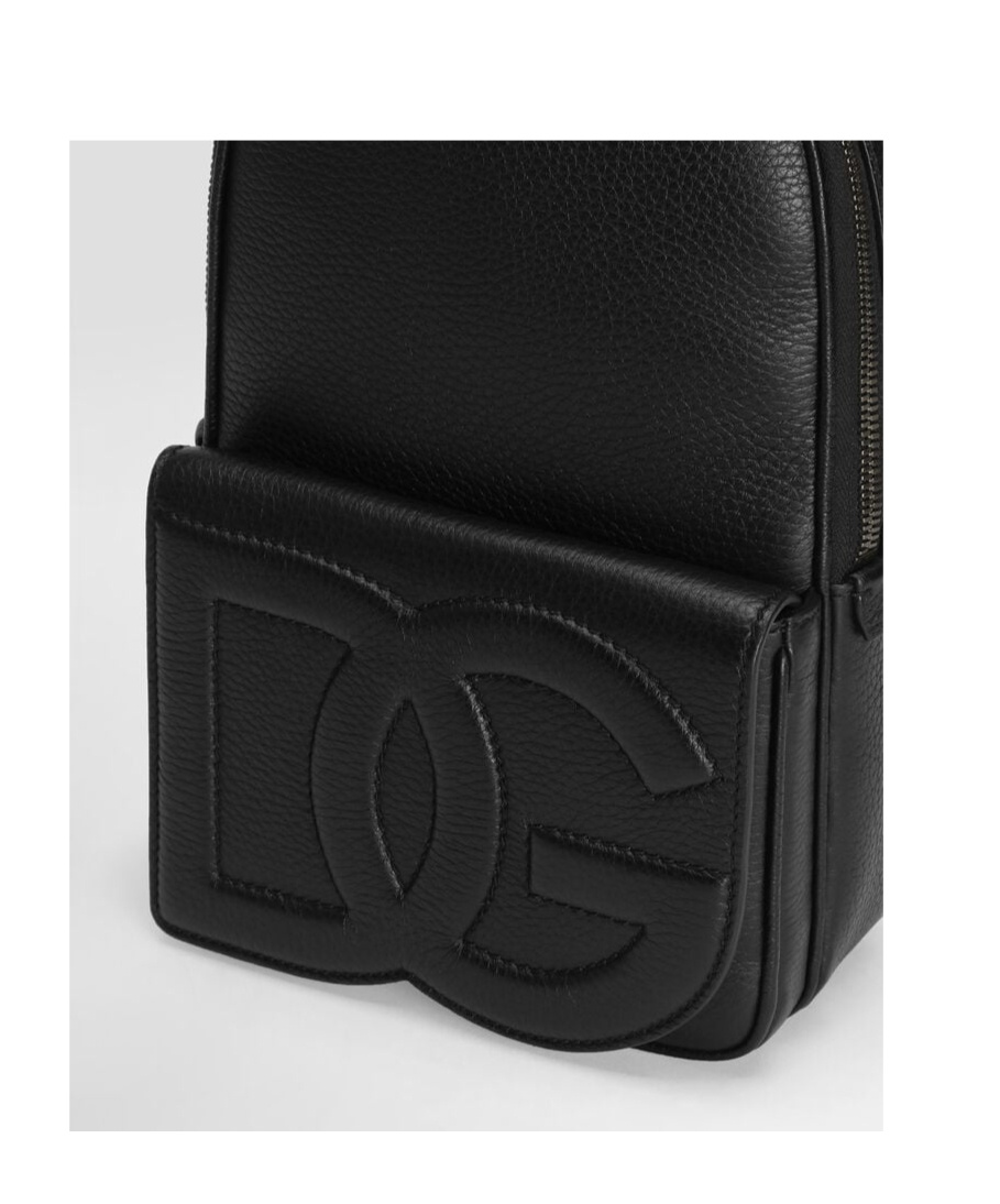 Dolce & Gabbana Dolce Gabbana Logo Embossed Zipped Backpack In Black
