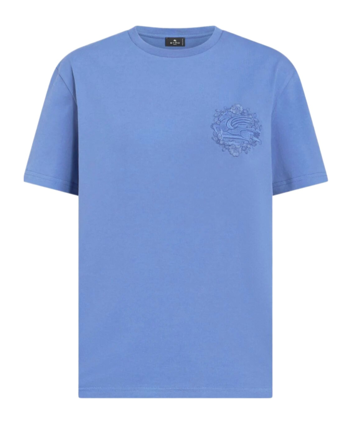 Etro Pegaso-embroidered Cotton T-shirt In Blue