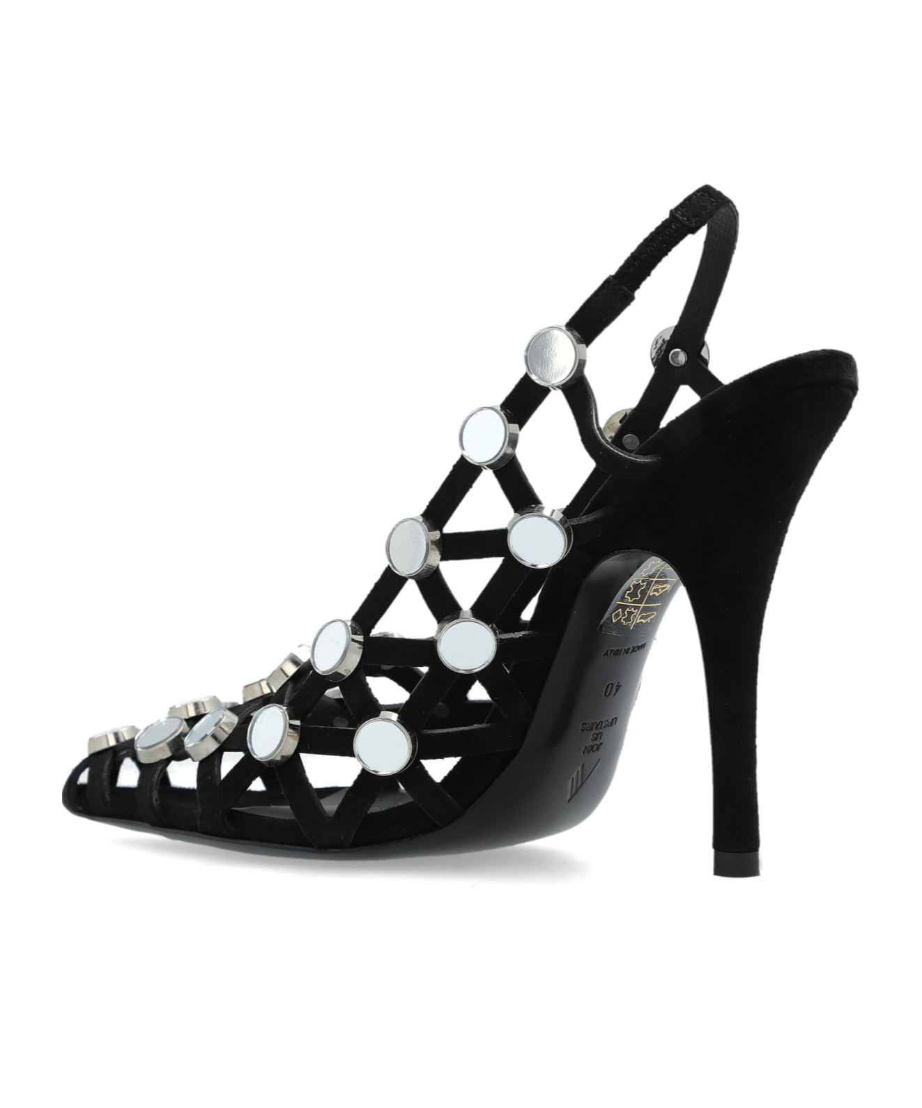 Attico Grid Slingback Dã©col In Black