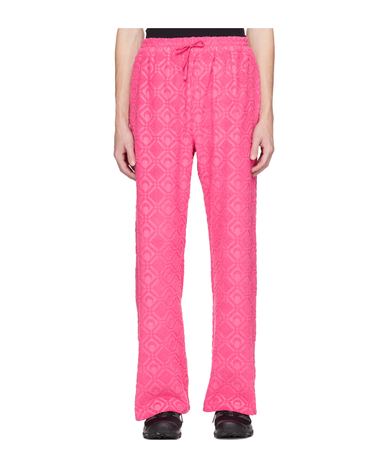 Marine Serre Moon Jacquard Track Pants In Pink