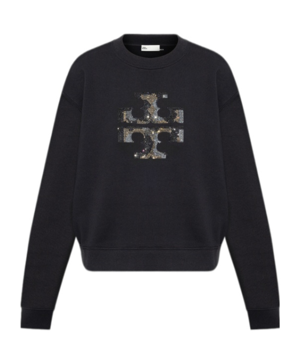 Shop Tory Burch Long-sleeved Sweater In Black