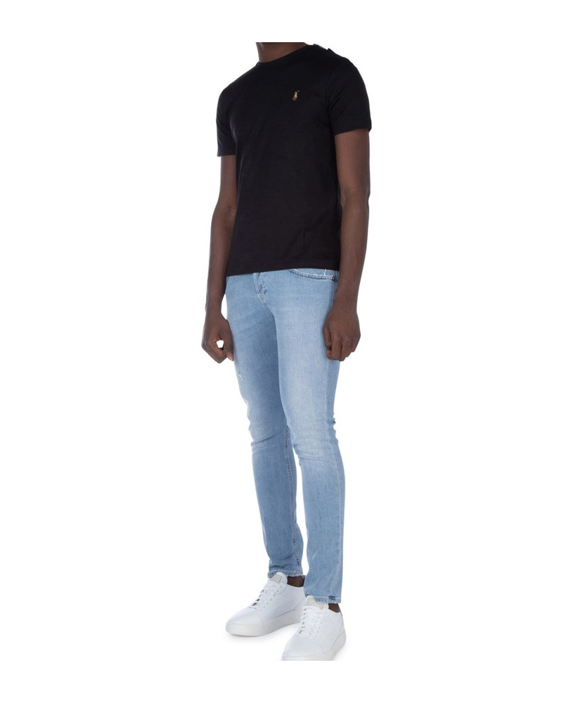 Polo Ralph Lauren Custom Slim-fit In Pima Cotton T-shirt In Black