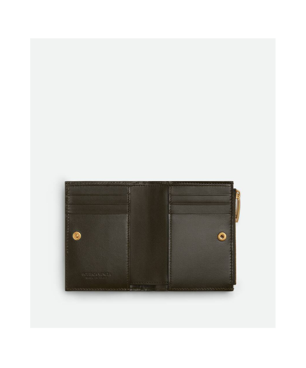 Bottega Veneta Intrecciato Diagonal Small Bi-fold Wallet In Persimmons/light Cream Candy