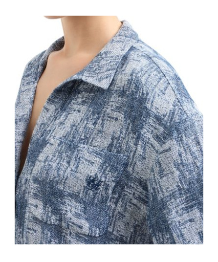 EMPORIO ARMANI PATTERNED-JACQUARD SHIRT