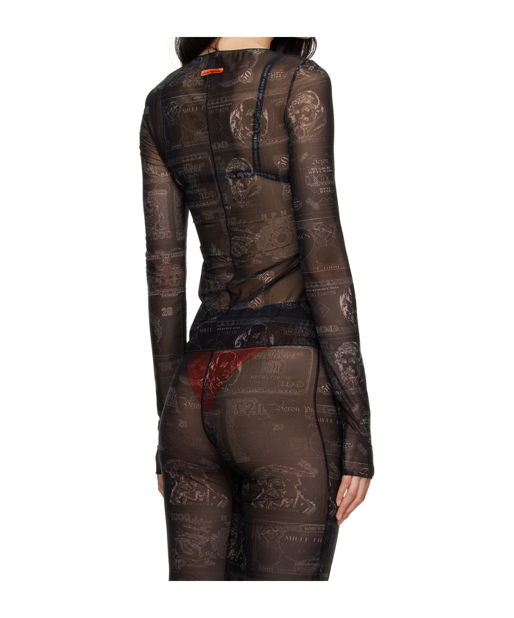 Heron Preston Semi-sheer Long-sleeve Top In Black