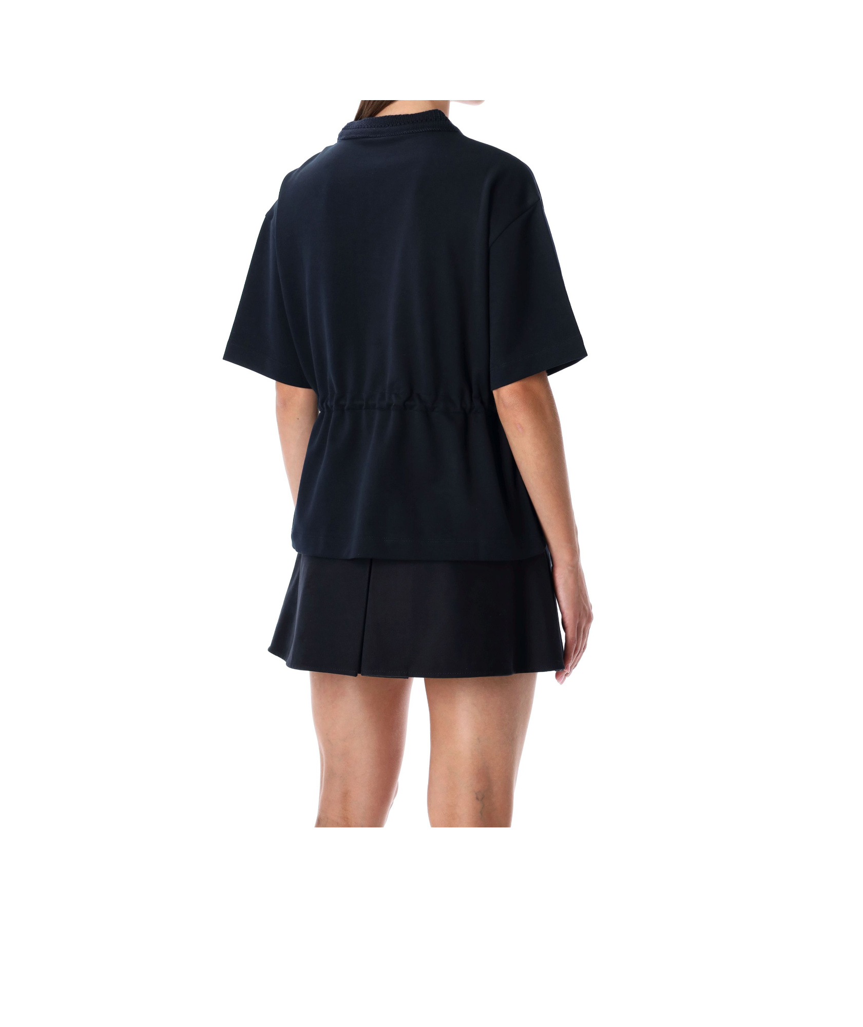 Moncler Drawstring-waist T-shirt In Black