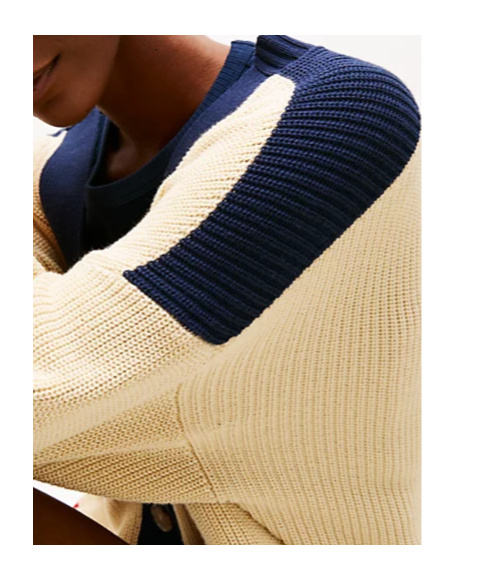 Tommy Hilfiger Relaxed V-neck Cardigan In Rural Ivory