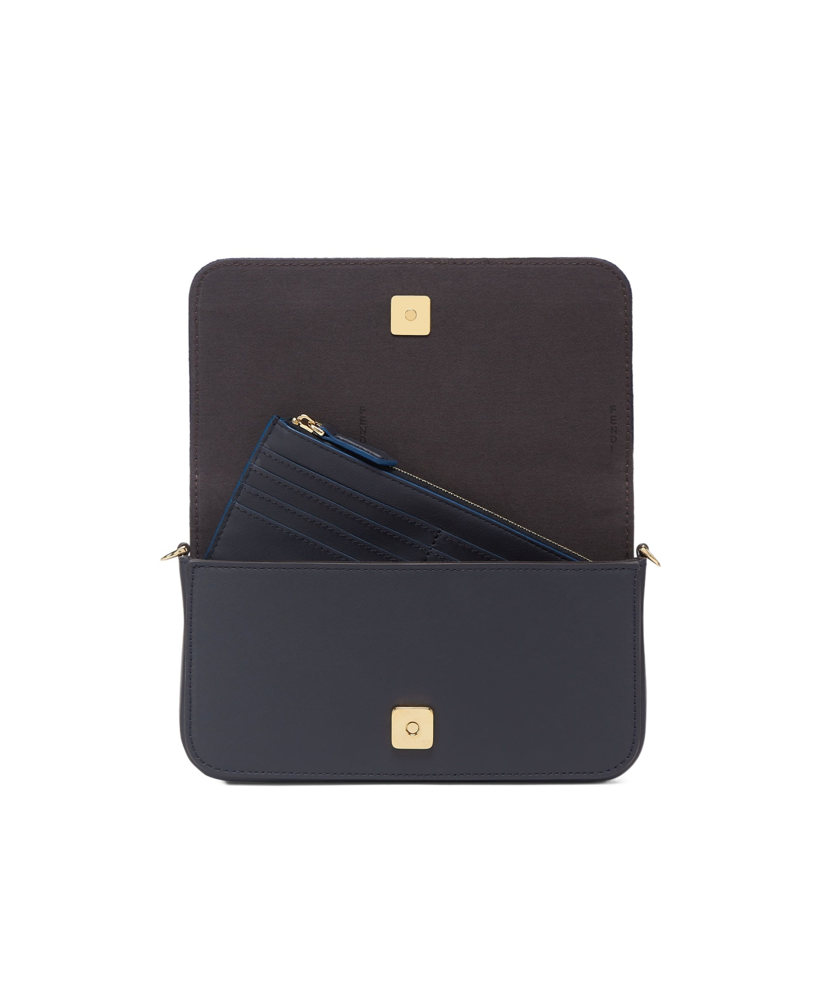 Fendi Dark Blue Ff Chenille Wallet In Gray