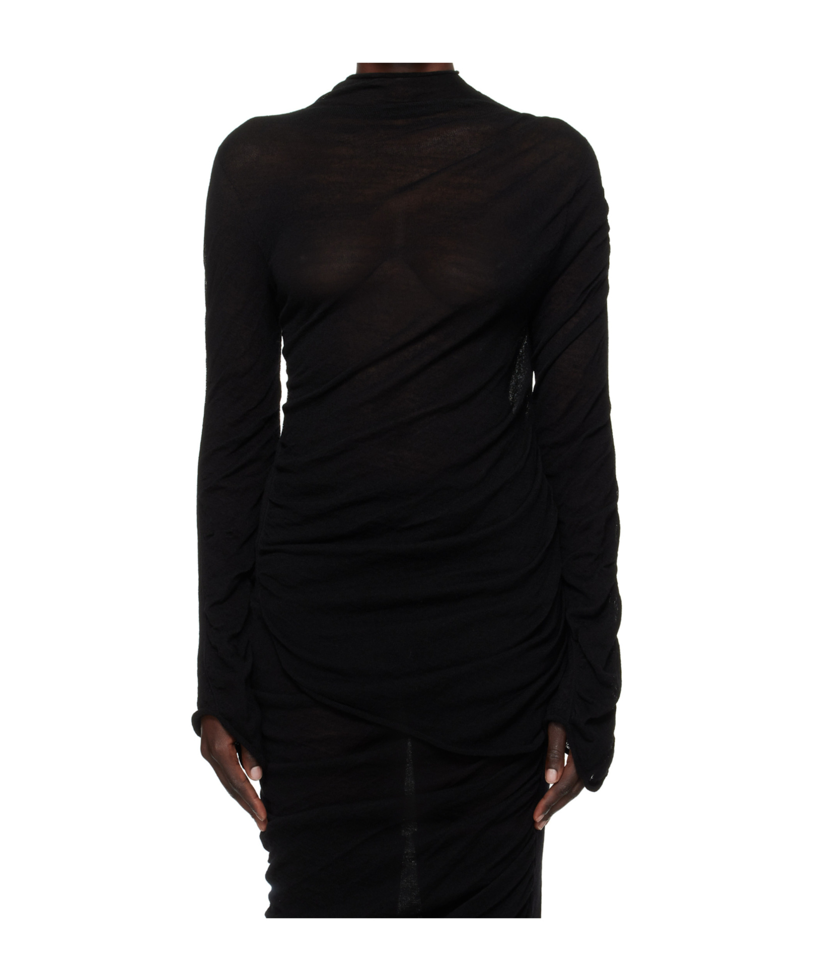 Issey Miyake Long Sleeve Sweater In Black