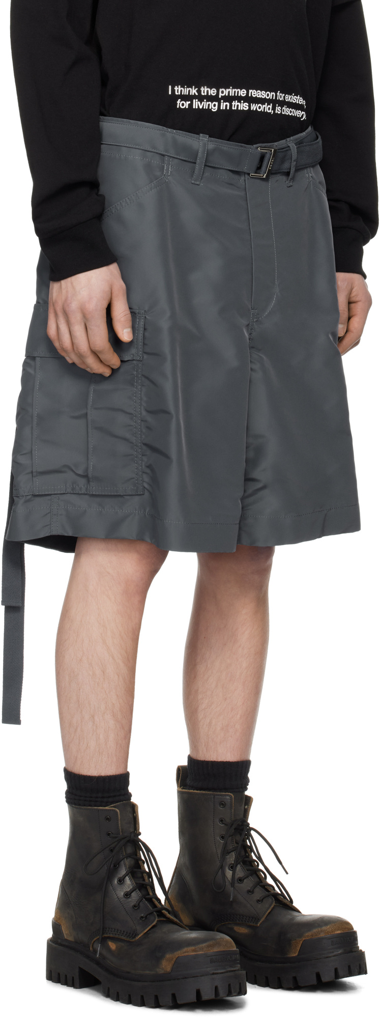 Sacai Twill Shorts In Black