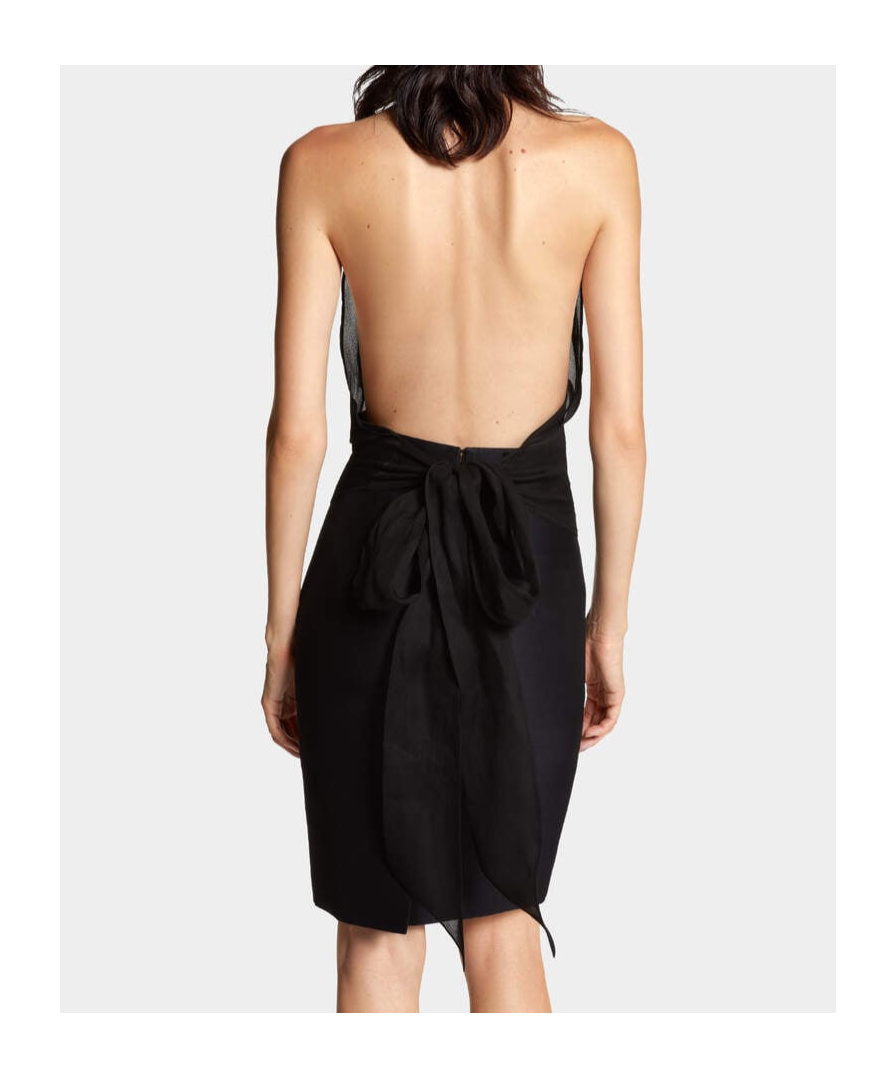 Dsquared2 'bow Layered Sheer Sleeveless Top' In Black