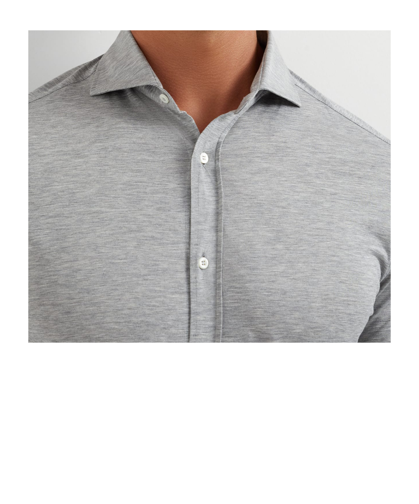 Brunello Cucinelli Long Sleeve Button-down Collar Cotton Shirt In Gray