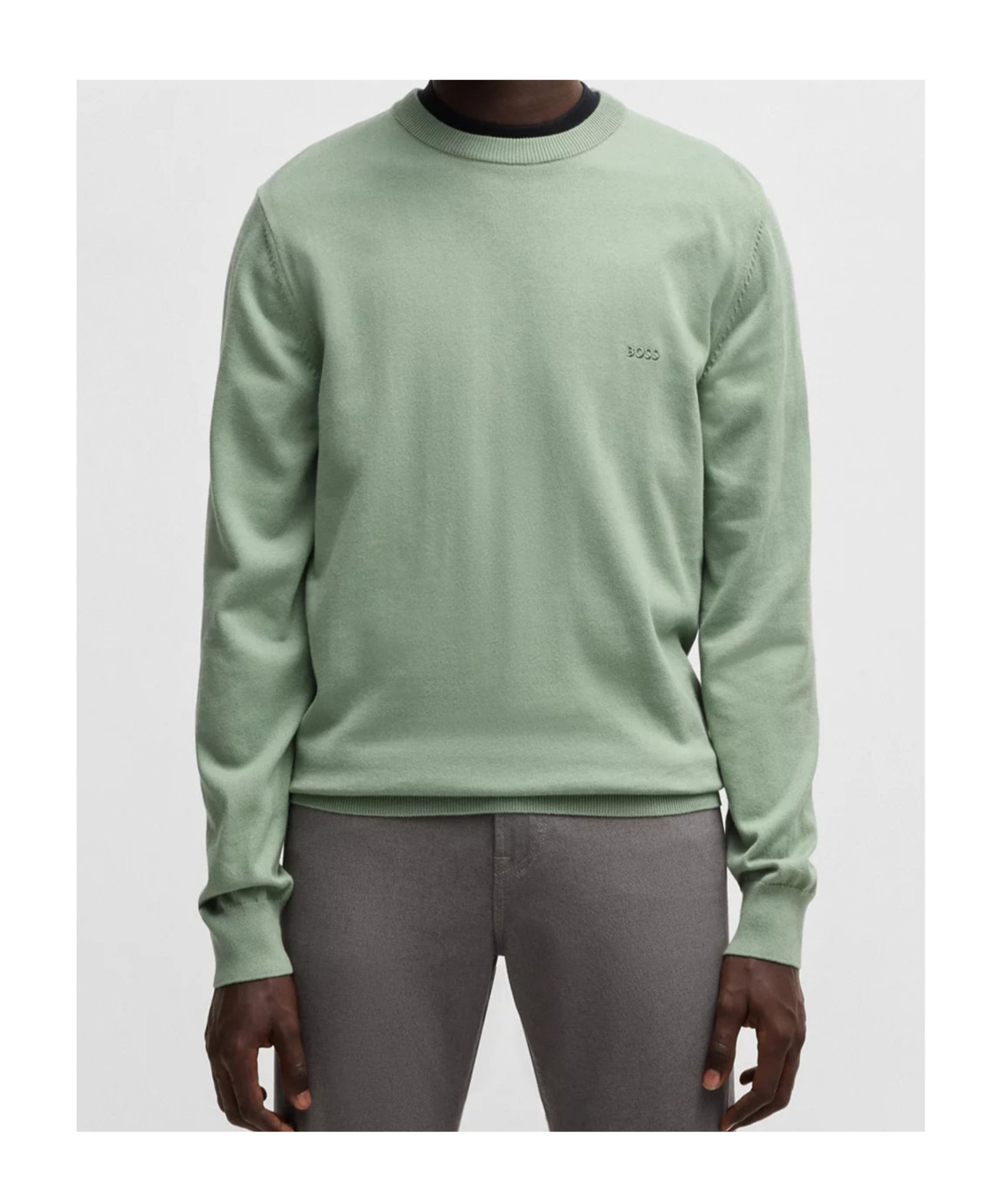 HUGO BOSS EMBROIDERED-LOGO COTTON JUMPER