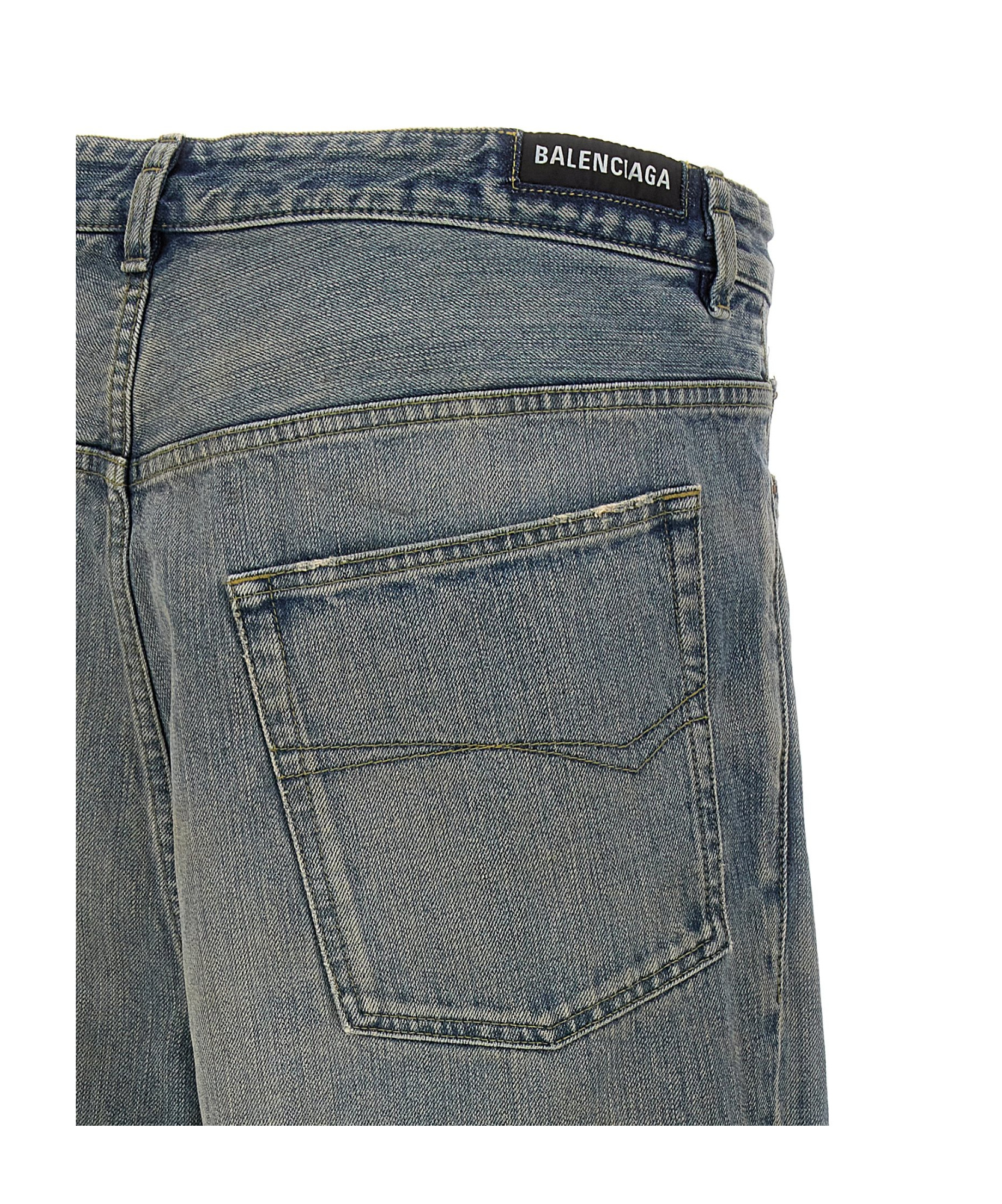 Balenciaga Twisted Wide-leg Jeans In Gray
