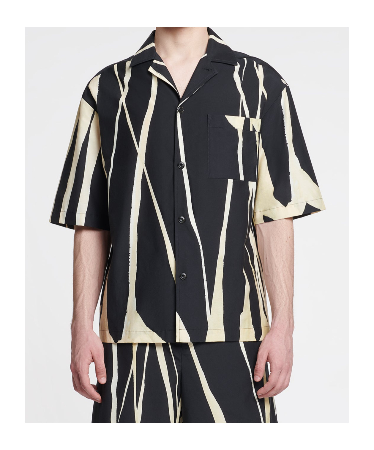 Nanushka Short-sleeve Abstract-print Shirt In Black
