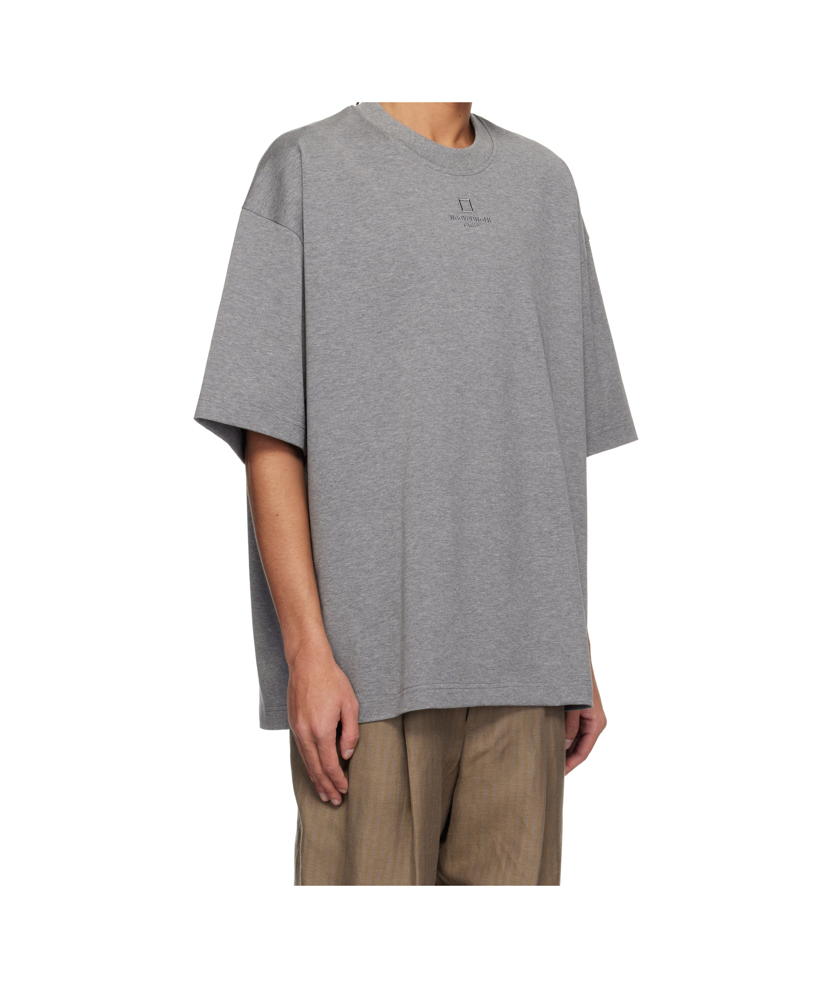 Wooyoungmi Gray Cotton Overfit T-shirt In Gray