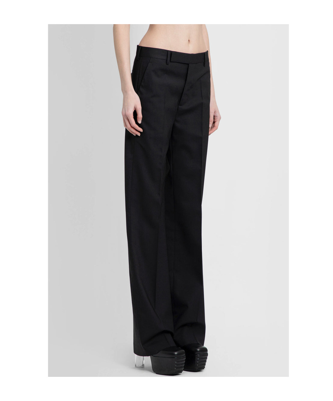 Rick Owens Dietrich High Waist Tailored Trousers In Black