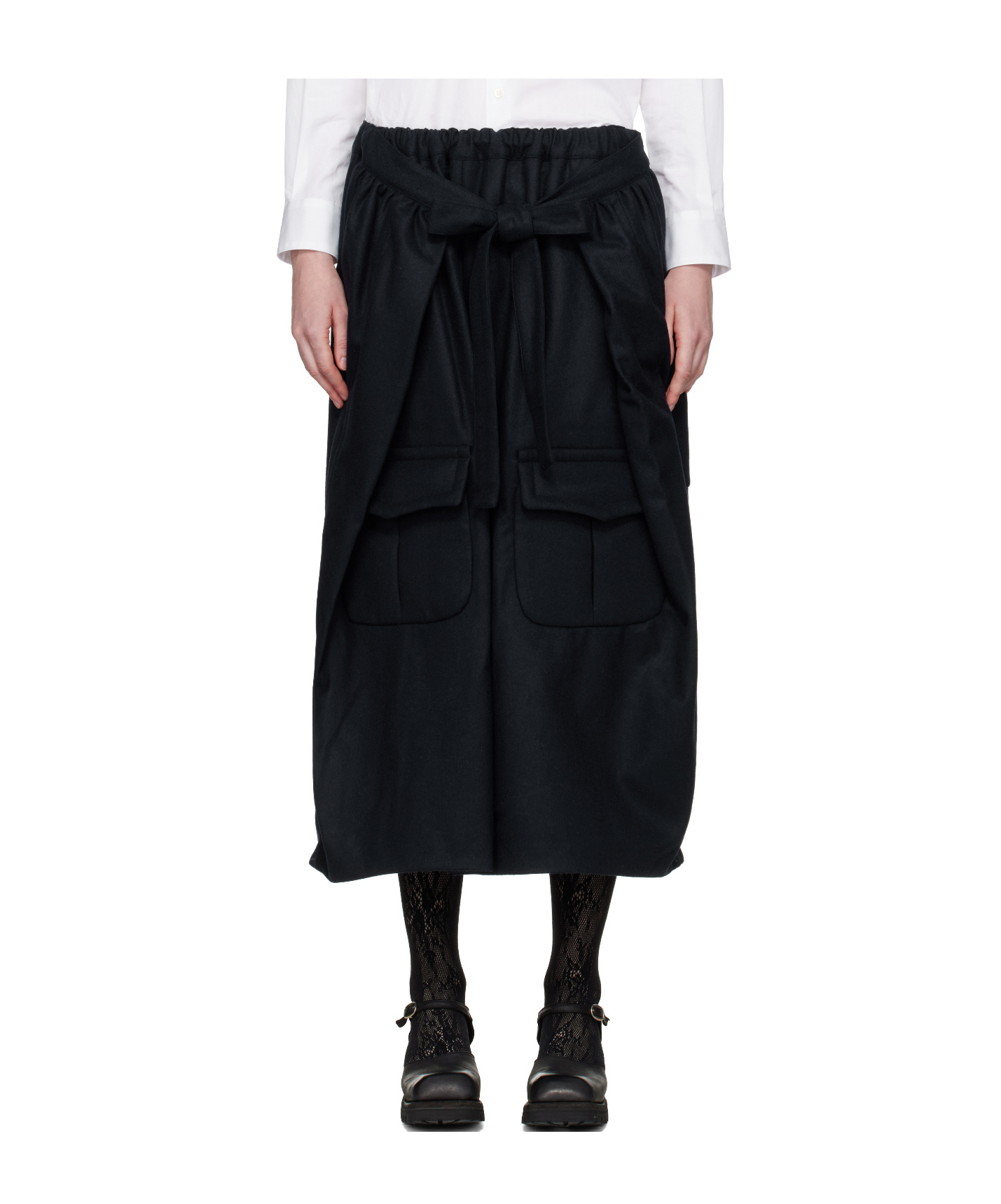 Comme Des Garçons Elastic Waist Casual Pants In Black