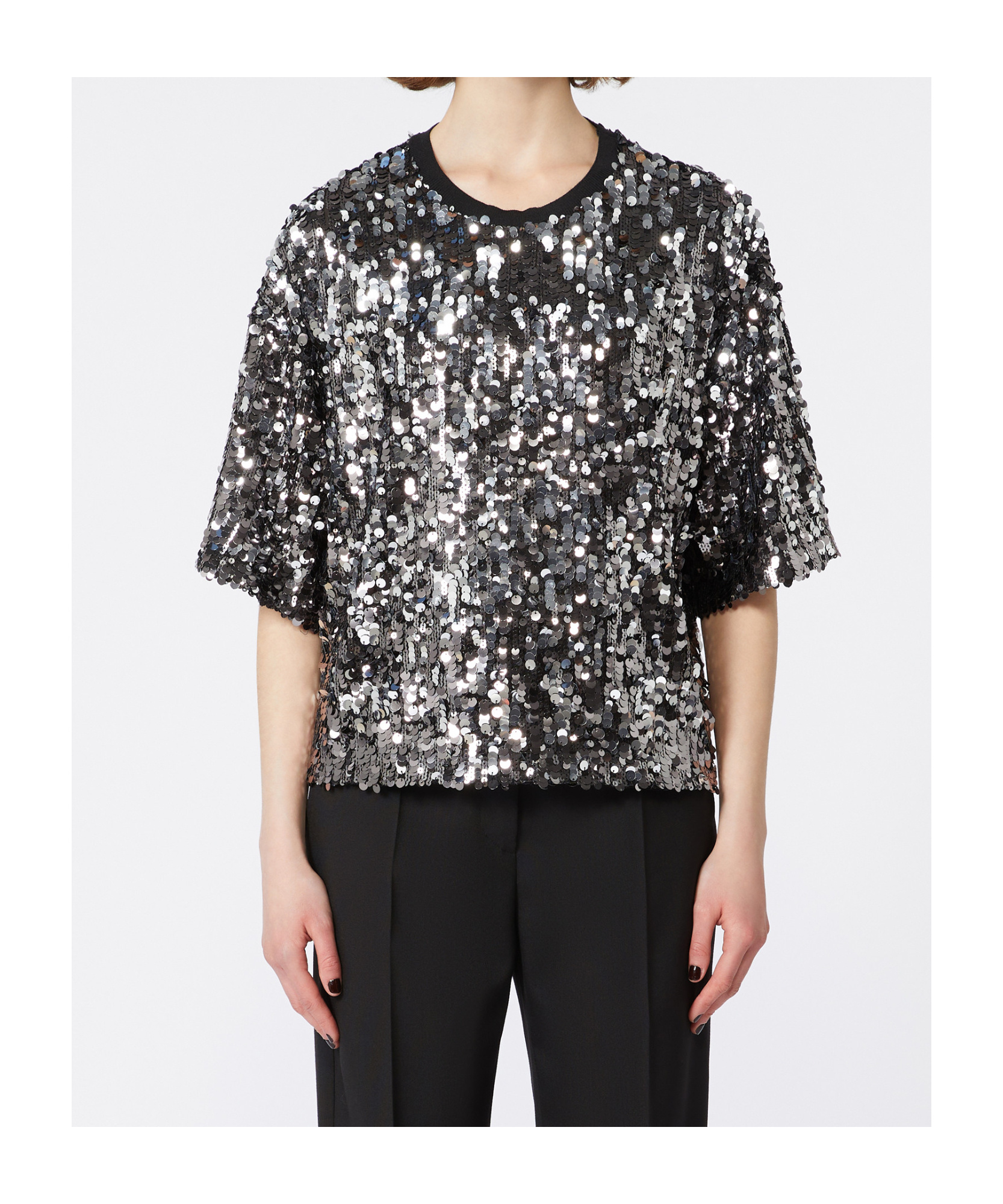 Weekend Max Mara Crew Neck T-shirt In Black