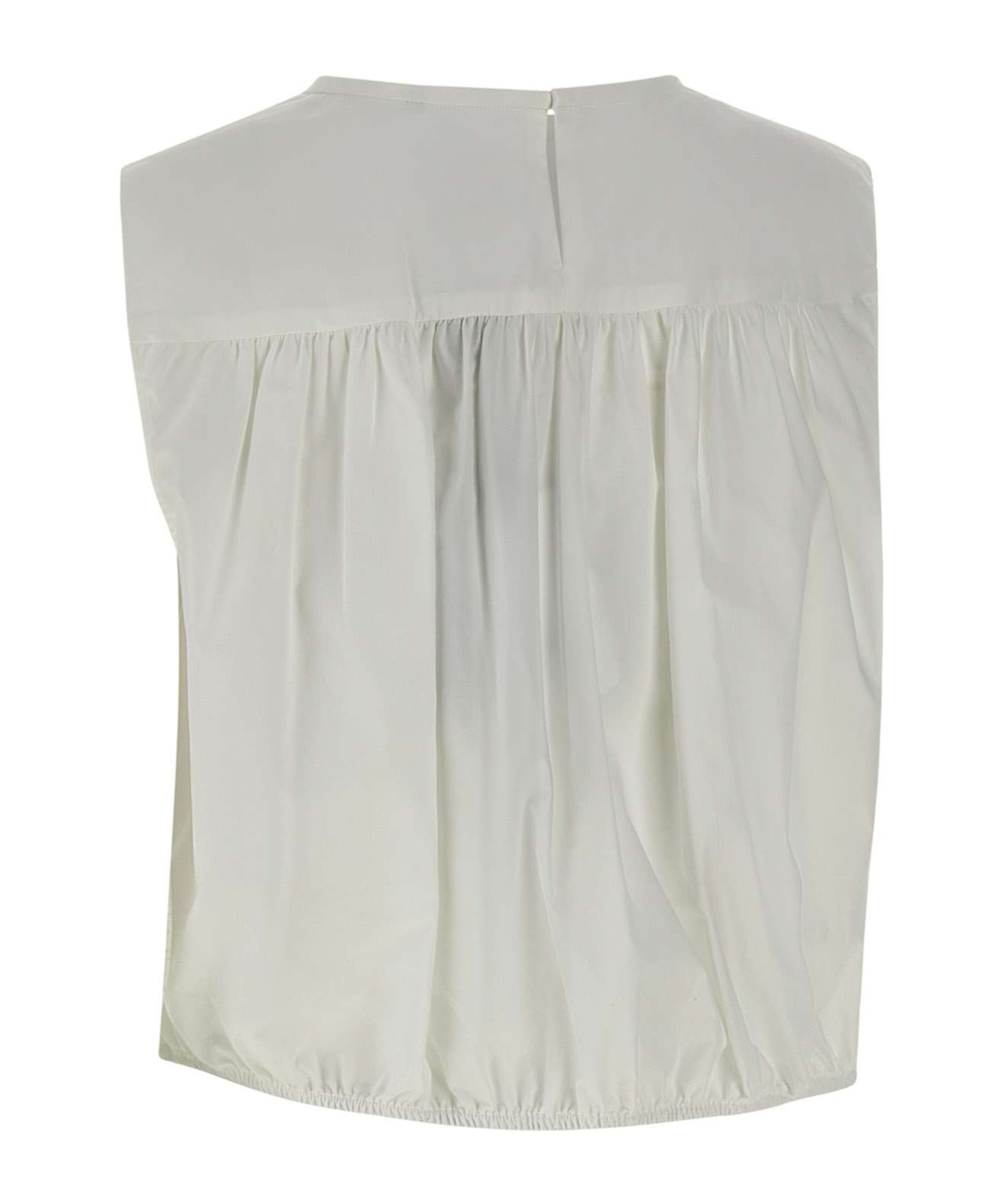 Marella Stretch Cotton Blouse In White