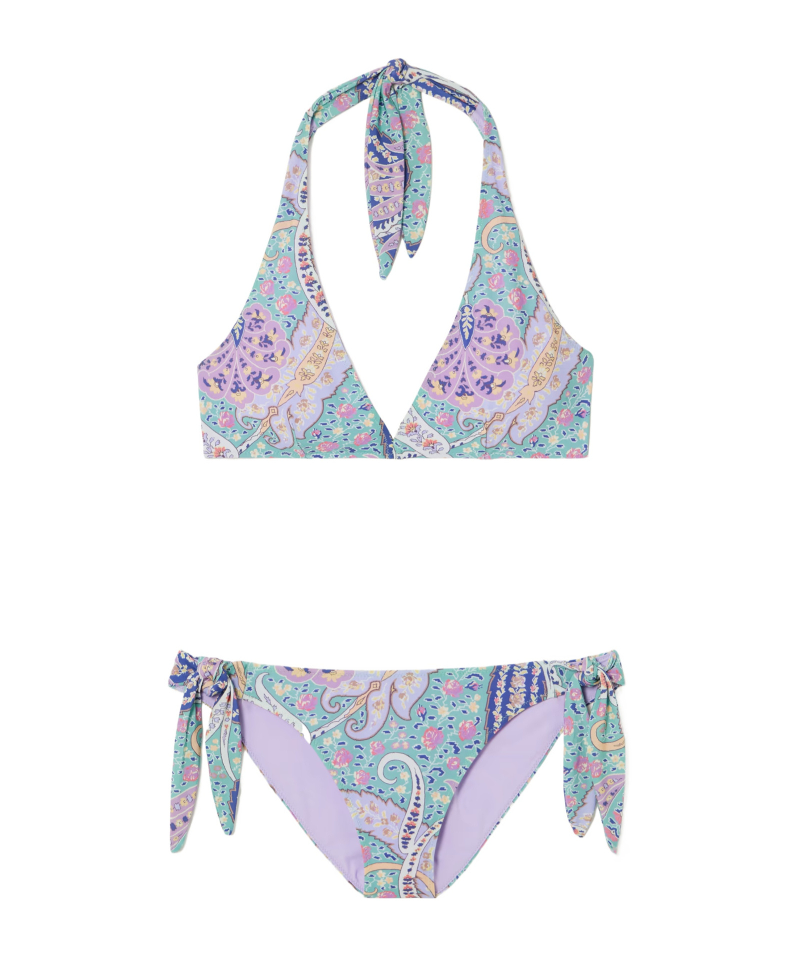 Etro Paisley-print Halterneck Bikini In Purple