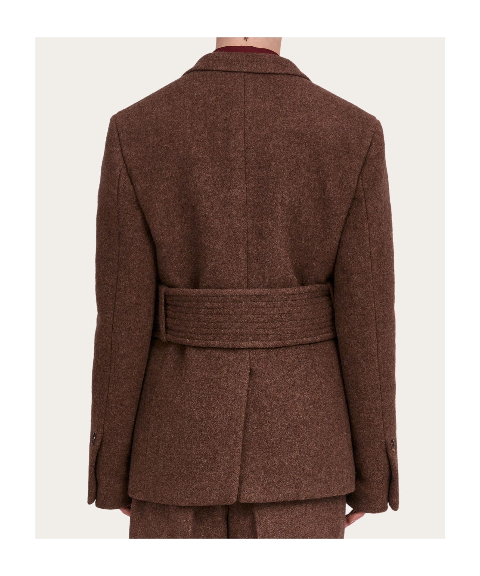 Ferragamo Long-sleeved Coat In Red