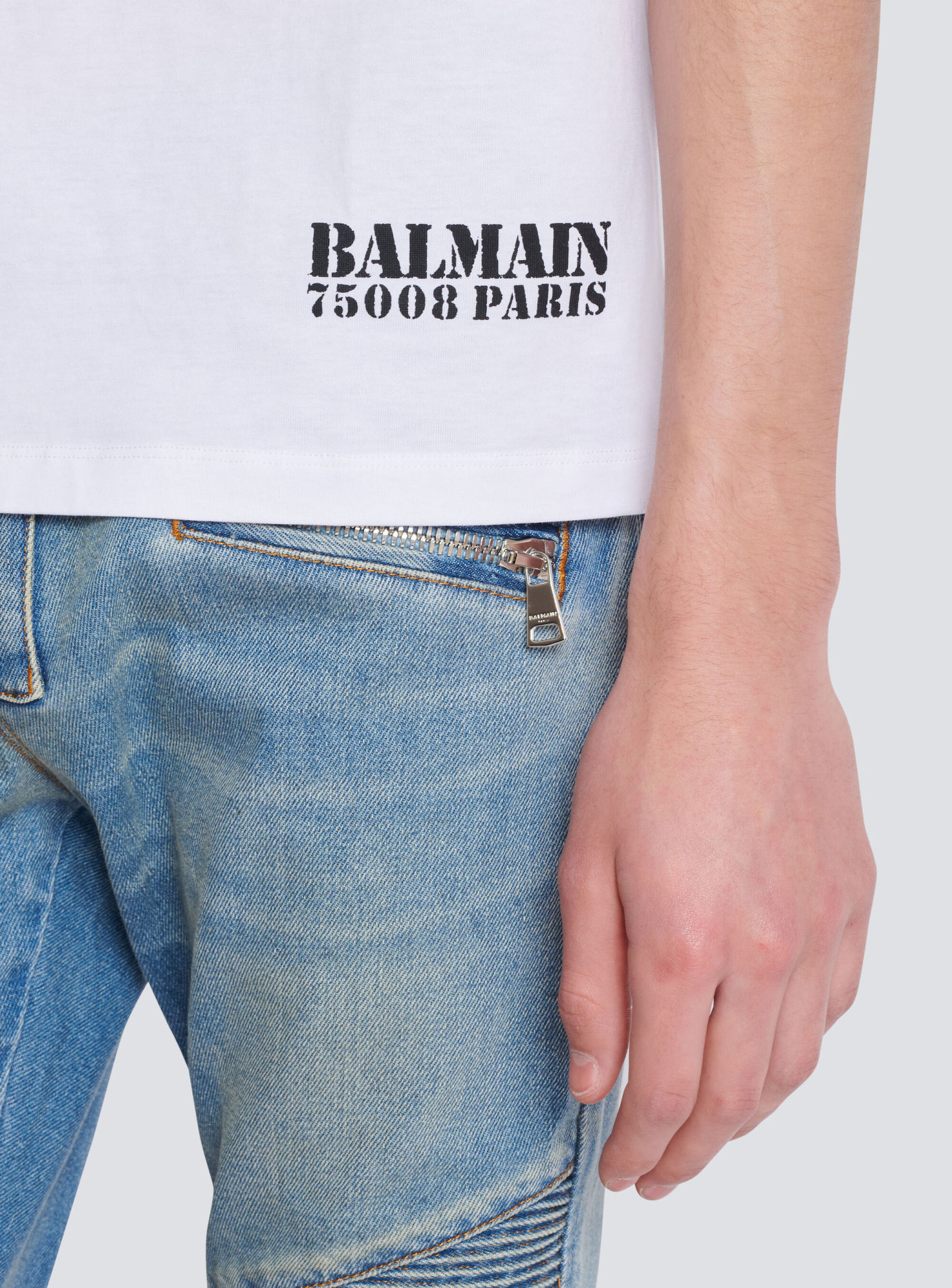 Shop Balmain Small Stamp Printed T-shirt