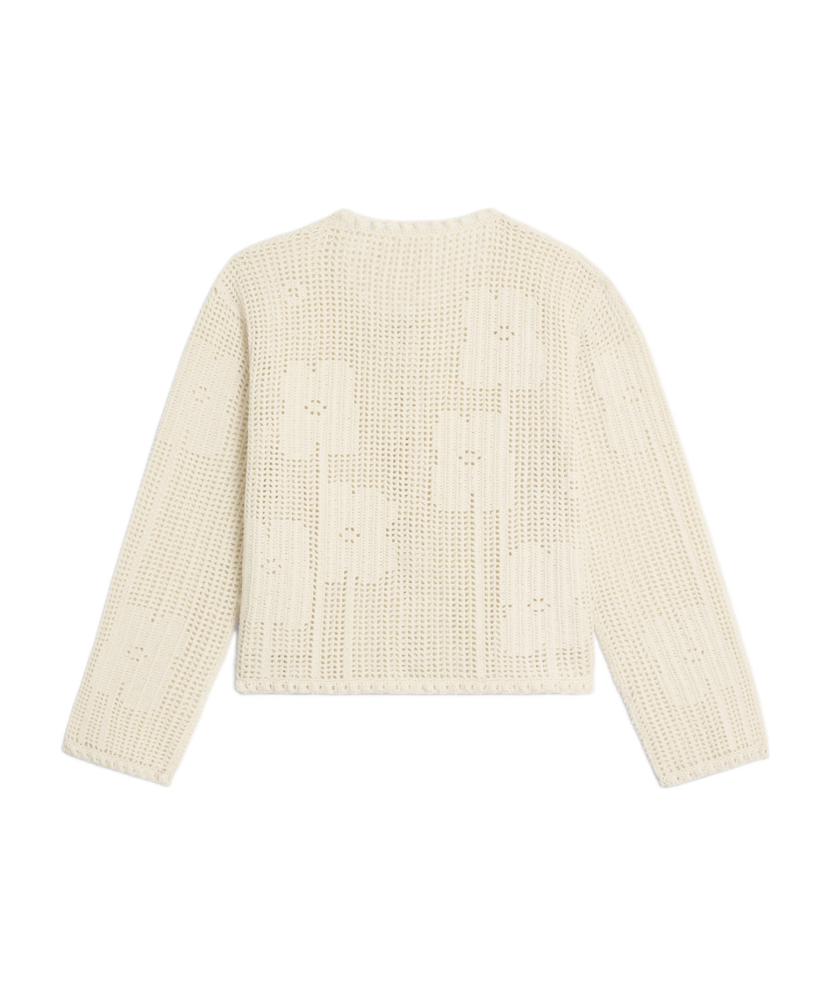 Celine Floral Crochet Cardigan In Nude