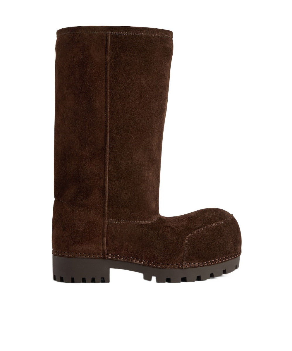 Balenciaga Women's Alaska Fur High Boot In Light Espresso In Brown