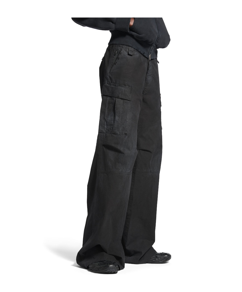 Balenciaga Women's Flared Cargo Pants In Black In Black