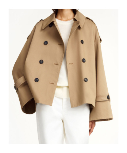 By Malene Birger Alisandra Cropped Organic Cotton Trench Coat In Fosil