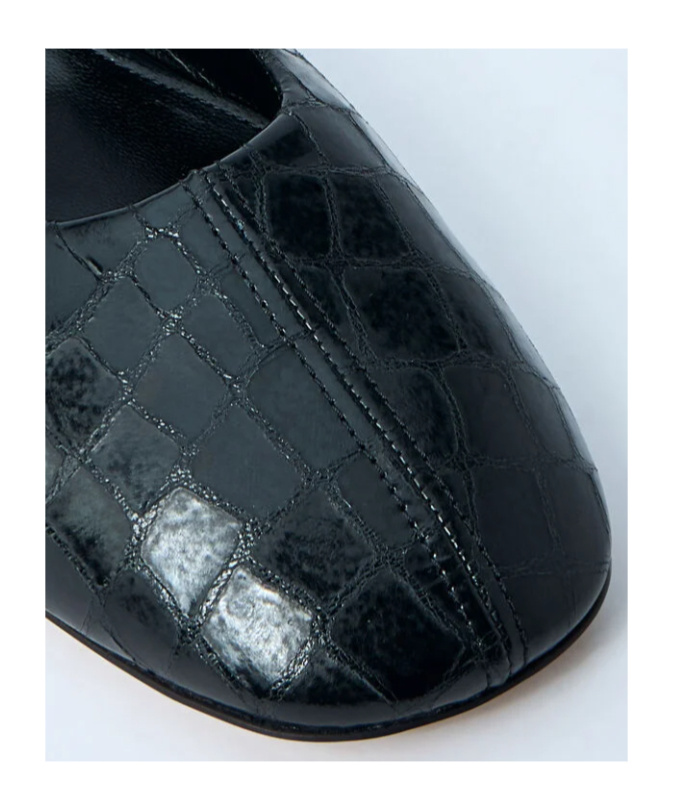 Dries Van Noten Croc-embossed Ballerina Flats