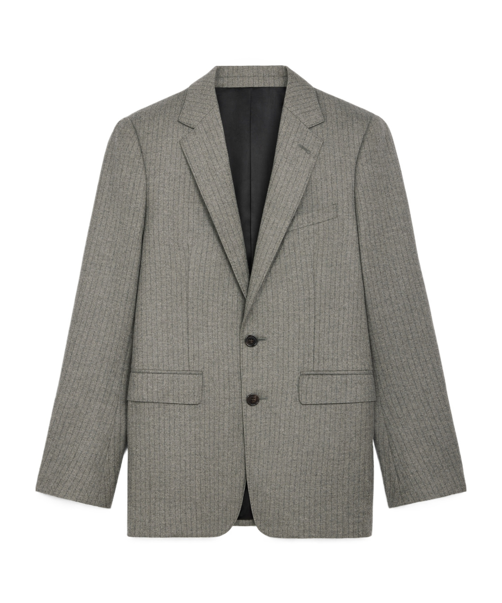 Celine Classic Striped Flannel Jacket In Gray