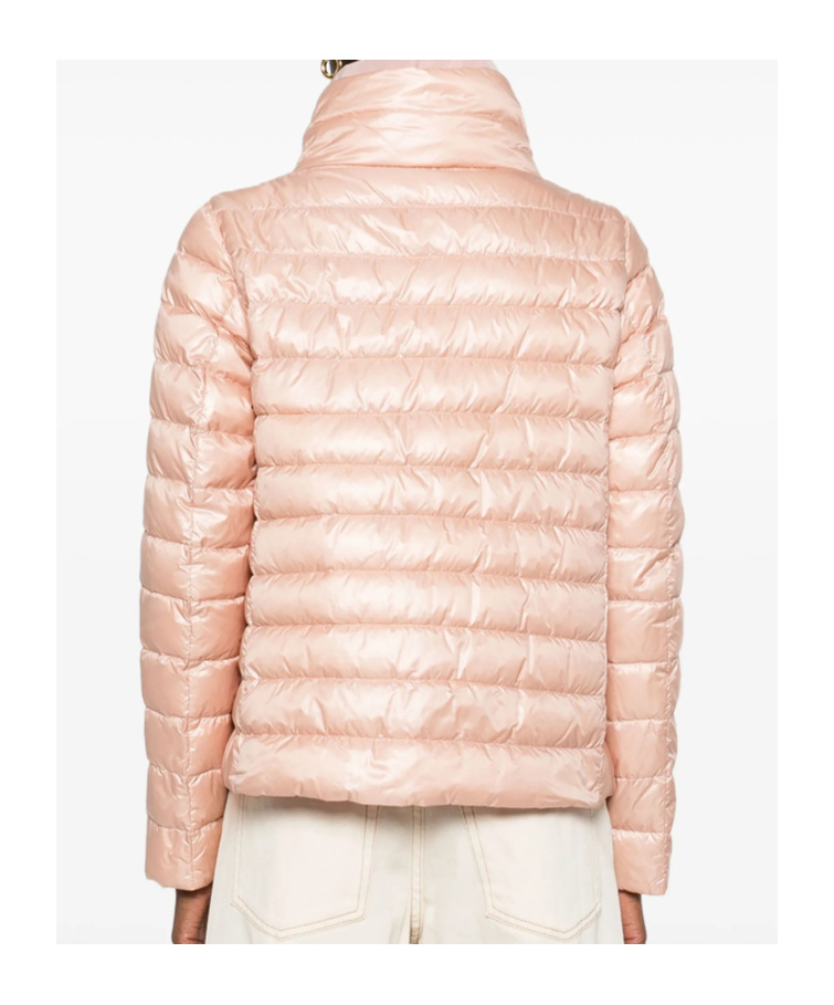 Herno Quilted Lightweight Polyamide Jacket With Contrasting Collar In Pink