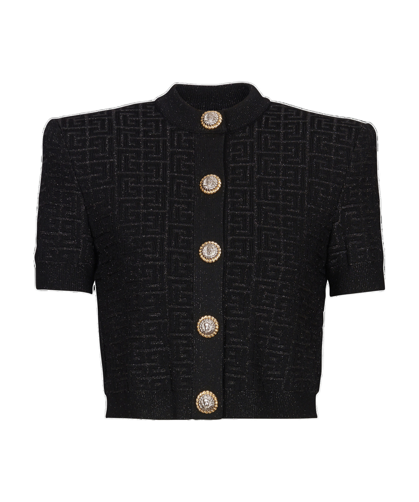 Balmain Pb Labyrinth Knit Cardigan In Black