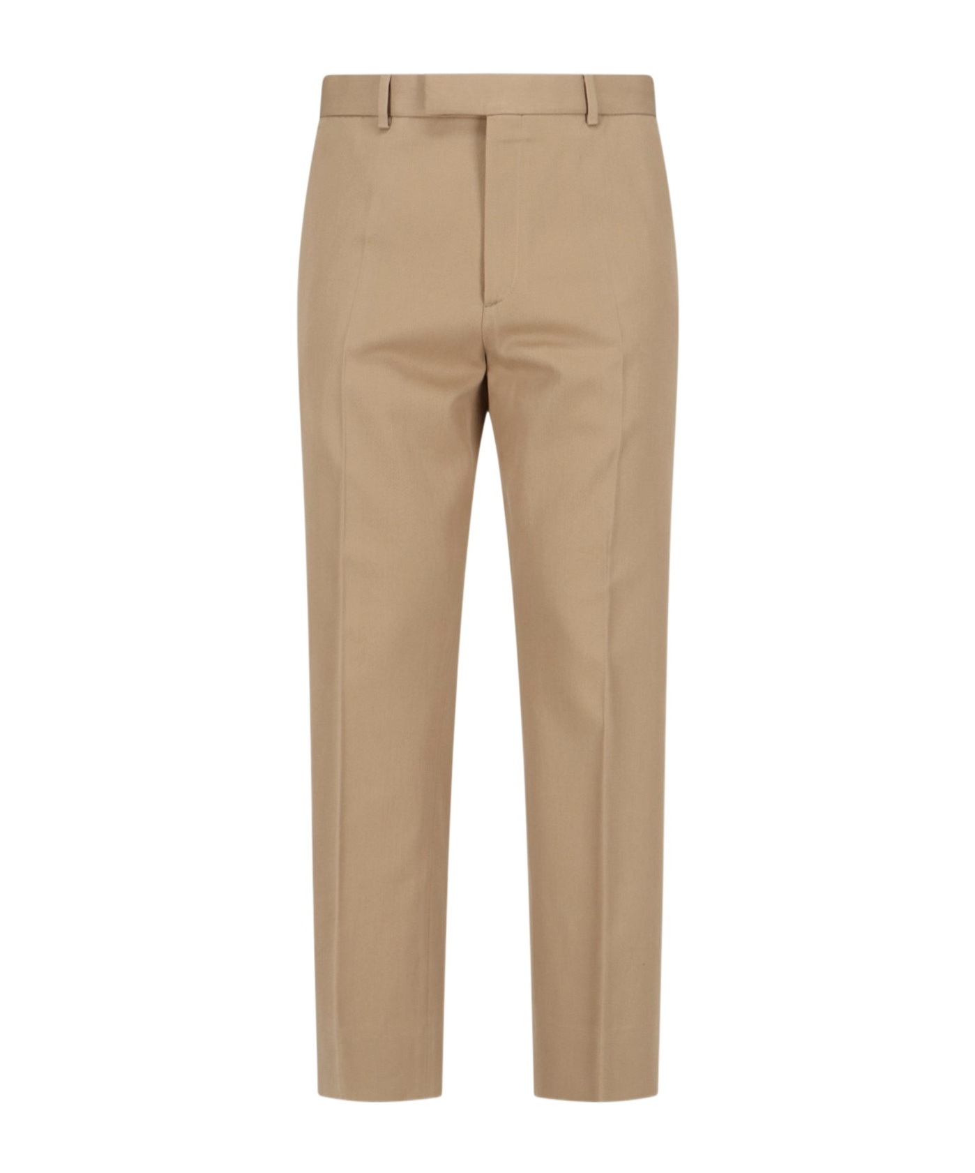 Gucci Web-stripe Trim Tailored Trousers In Nude