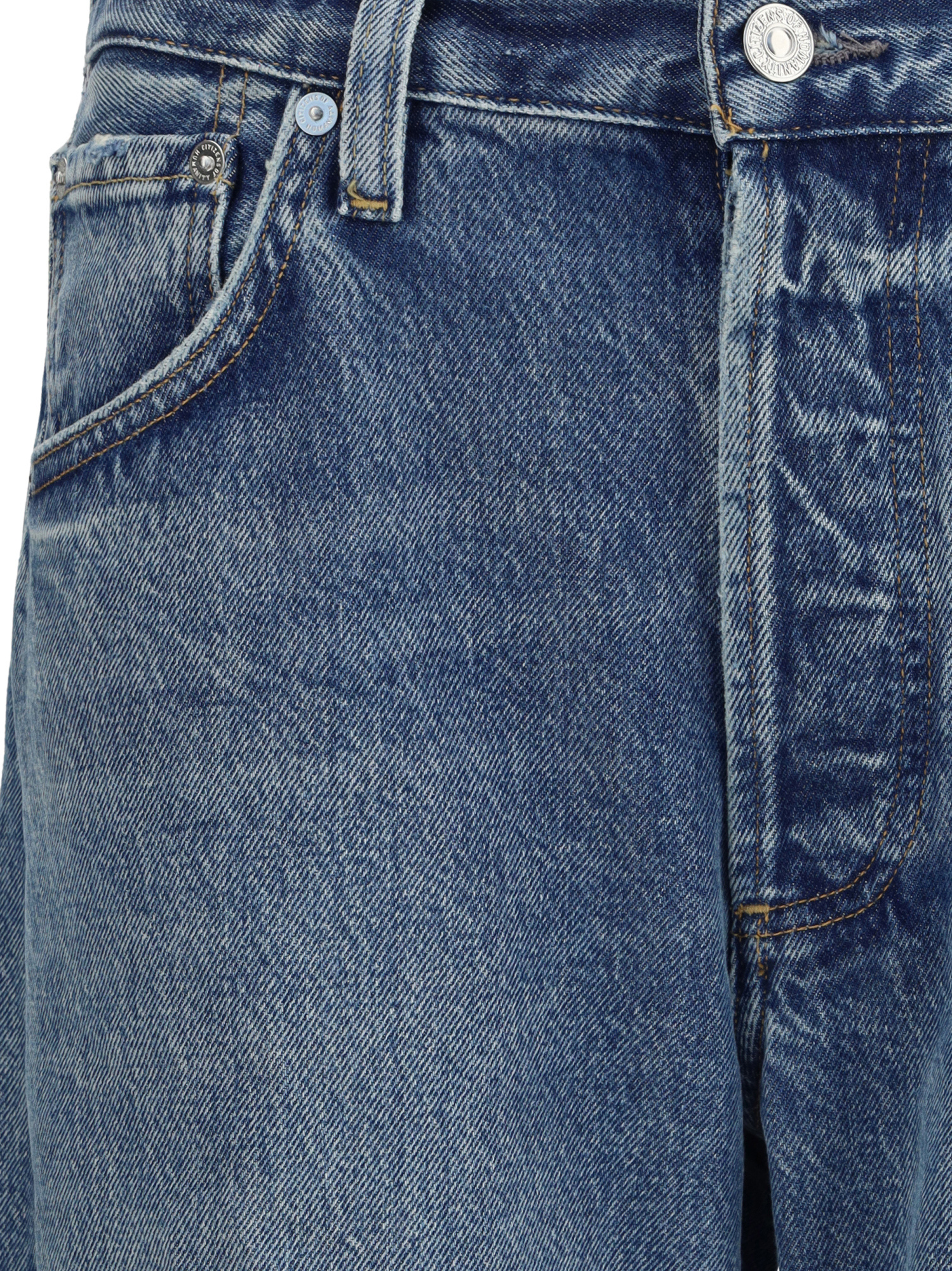 Agolde Five-pocket Denim Trousers In Blue