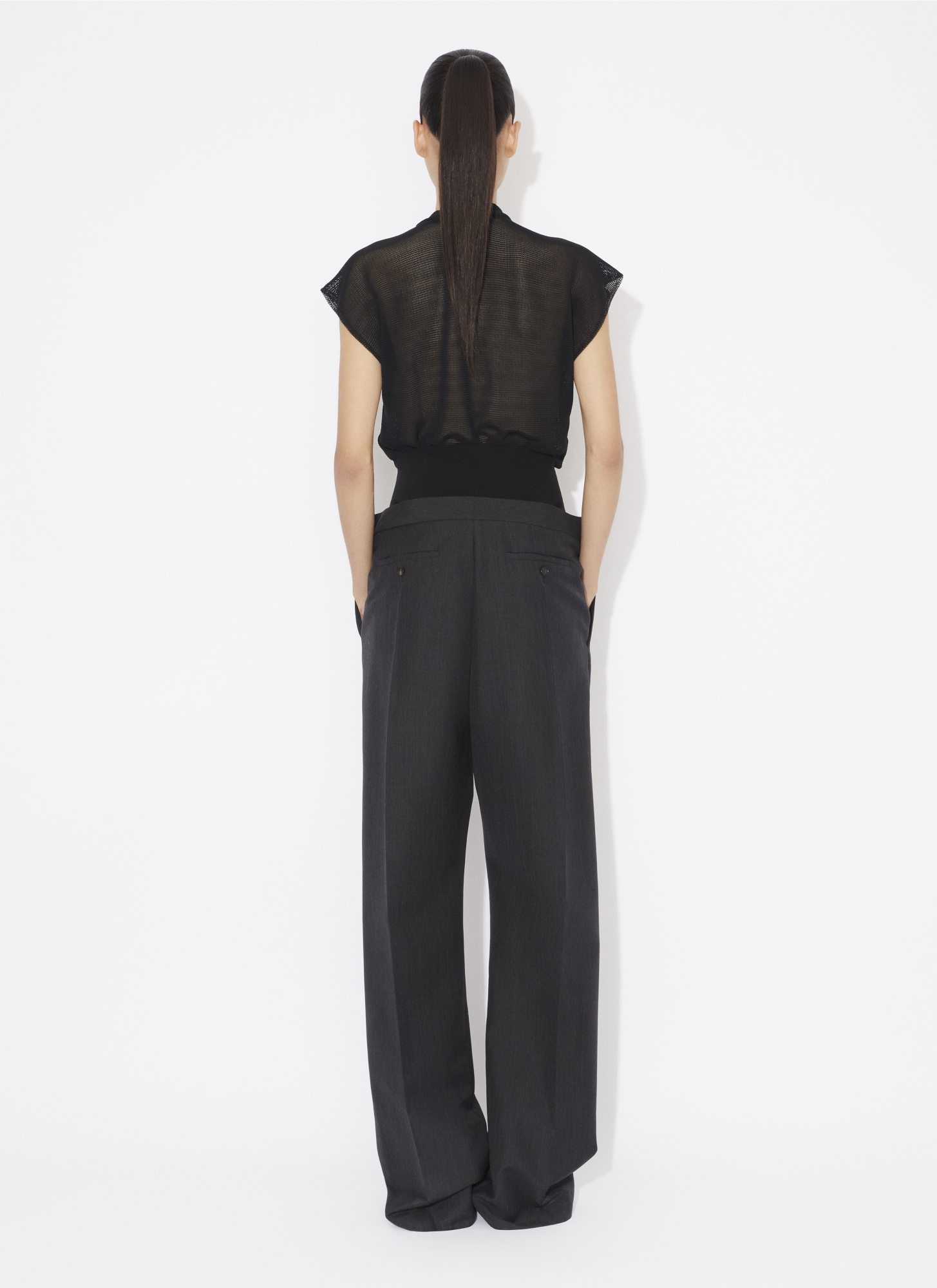 Shop Alaïa High-waisted Tailored Trousers In Black