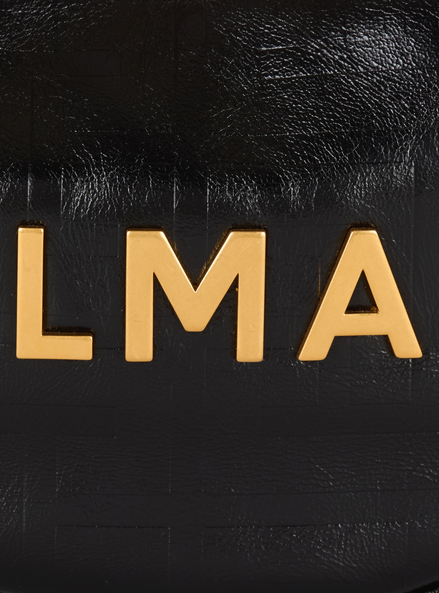 Balmain 1945 Soft Moon Bag In Monogrammed Calfskin In Black