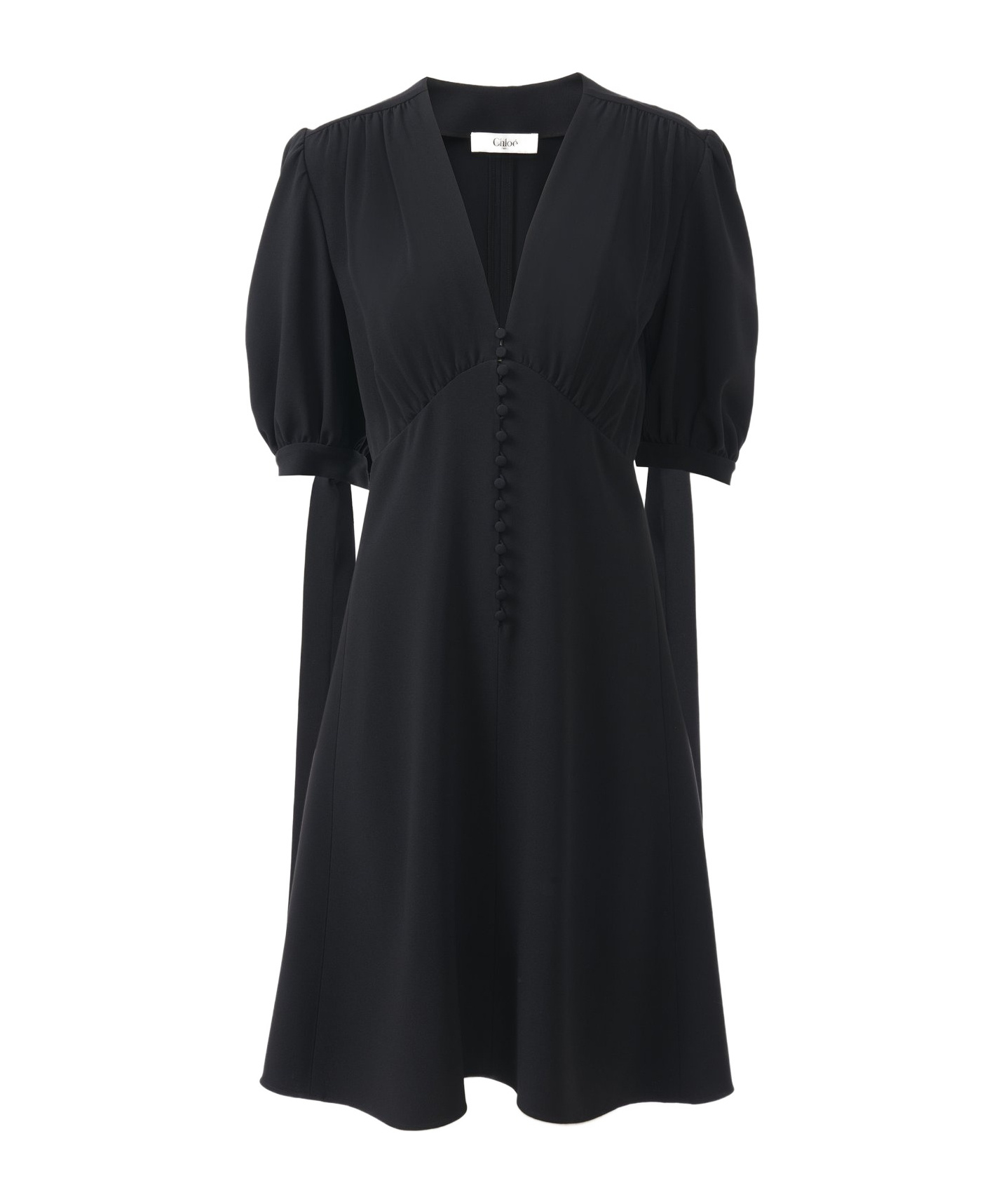 Chloé Crepe A-shaped Dress In Black