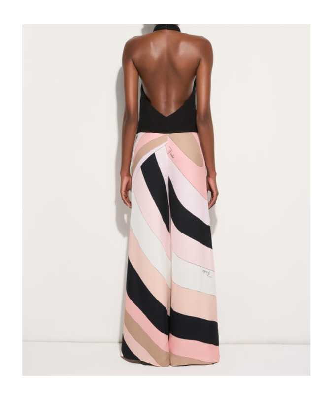 Pucci Halter Neck Geometric-print Jumpsuit In Black